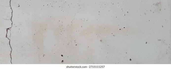 Textura de pared de hormigón agrietada sin costuras. Vector ilustración realista de la superficie de piedra grunge afligida con efecto de daño y arañazo, fondo de cemento áspero, interior vintage, destrucción de yeso