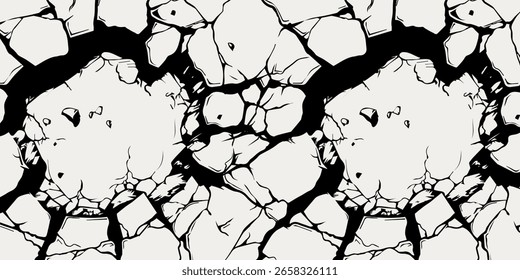 Textura superficial agrietada sin fisuras – Abstractas patrón grunge blanco y negro