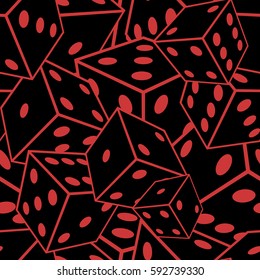 Seamless Crazy Dice Pattern.