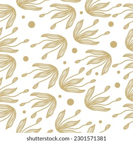 Patrón floral de crema sin foco sobre fondo blanco. Motivo floral para la moda, papel tapiz, papel envuelto, fondo, tela, textiles, ropa y diseño de tarjetas