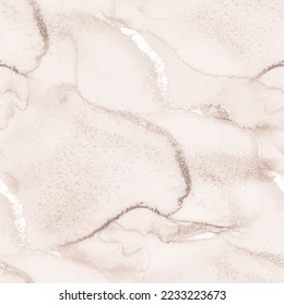 Seamless Cream Marble. Brown Abstract Marble. Beige Art Paint. Brown Color Background. Brown Coffee Painting. White Marble Background. Alcohol Ink Background. Tonal Floor Texture. Coffee Brown Color