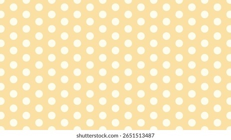 Seamless cream polka dot pattern on pastel yellow background. Perfect for vintage style design, baby shower decor, kids party themes, wrapping paper, scrapbooking, fabric, and nursery art.