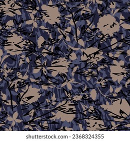 seamless cream vector flowers leaves pattern on abstract background
