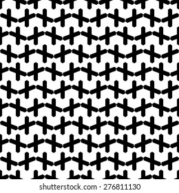 Seamless creative background of cute black crosses. cheerful modern design. vector pattern