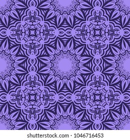 Seamless creative hand-drawn floral pattern. Vector illustration. For print, wallpaper, textile, interior design