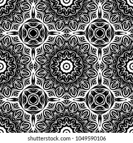 Seamless creative hand-drawn floral pattern. Vector illustration. For print, wallpaper, textile, interior design