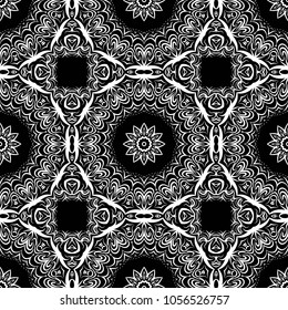 Seamless creative hand-drawn floral pattern. Vector illustration. For print, wallpaper, textile, interior design