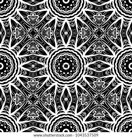 Seamless creative hand-drawn floral pattern. Vector illustration. For print, wallpaper, textile, interior design