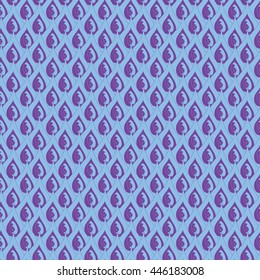 Seamless creative hand-drawn pattern of abstract elements in pale cyan and violet colors. Vector illustration.