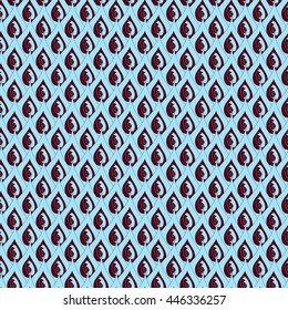 Seamless creative hand-drawn pattern of abstract elements in light blue and brown colors. Vector illustration.