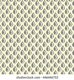Seamless creative hand-drawn pattern of abstract elements in pale yellow and gray colors. Vector illustration.