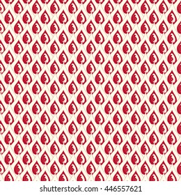 Seamless creative hand-drawn pattern of abstract elements in pale rose and dark red colors. Vector illustration.