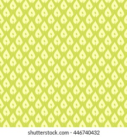 Seamless creative hand-drawn pattern of abstract elements in yellow-green and olive colors. Vector illustration.