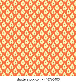 Seamless creative hand-drawn pattern of abstract elements in yellow and orange colors. Vector illustration.