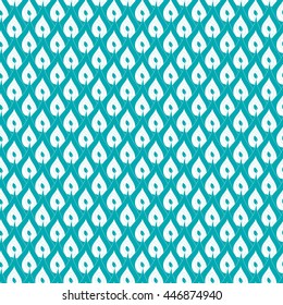 Seamless creative hand-drawn pattern of abstract elements in white and blue-green colors. Vector illustration.