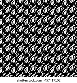 Seamless creative hand-drawn pattern of abstract elements in black and white colors. Vector illustration.