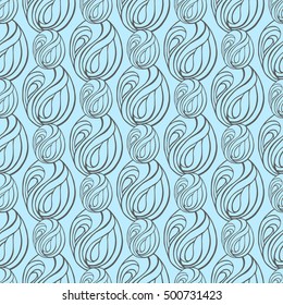 Seamless creative hand-drawn pattern of abstract smooth elements. Vector illustration.
