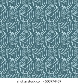Seamless creative hand-drawn pattern of abstract smooth elements. Vector illustration.