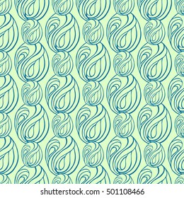 Seamless creative hand-drawn pattern of abstract smooth elements. Vector illustration.