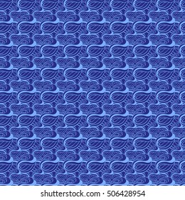 Seamless creative hand-drawn pattern of abstract smooth elements. Vector illustration. 