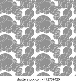 Seamless creative hand-drawn pattern of circles elements. Vector illustration.