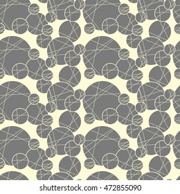 Seamless creative hand-drawn pattern of circles elements. Vector illustration.