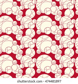 Seamless creative hand-drawn pattern of circles elements. Vector illustration.