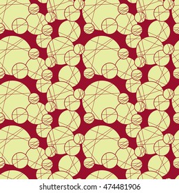Seamless creative hand-drawn pattern of circles elements. Vector illustration.