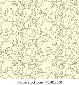 Seamless creative hand-drawn pattern of circles elements. Vector illustration.