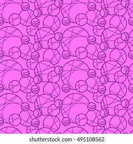 Seamless creative hand-drawn pattern of circles elements. Vector illustration.