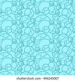 Seamless creative hand-drawn pattern of circles elements. Vector illustration.
