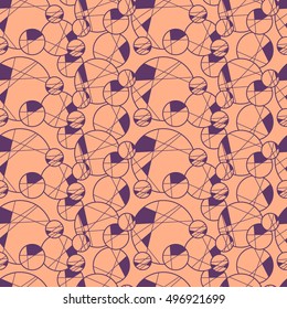 Seamless creative hand-drawn pattern of circles elements. Vector illustration.