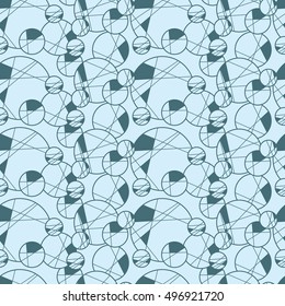 Seamless creative hand-drawn pattern of circles elements. Vector illustration.