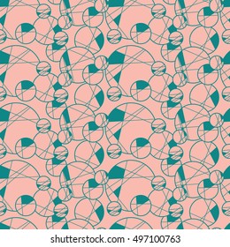 Seamless creative hand-drawn pattern of circles elements. Vector illustration.