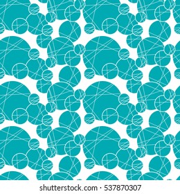 Seamless creative hand-drawn pattern of circles elements. Vector illustration.
