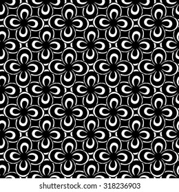 Seamless creative hand-drawn pattern composed of stylized flowers in black and white colors. Vector illustration.