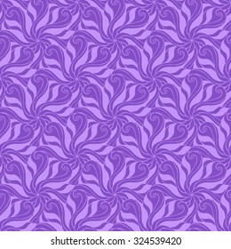 Seamless creative hand-drawn pattern composed of stylized flowers in lilac and violet colors. Vector illustration.