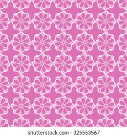 Seamless creative hand-drawn pattern composed of stylized flowers in white and pale purple colors. Vector illustration.