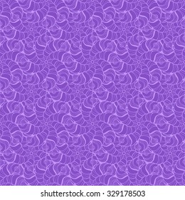 Seamless creative hand-drawn pattern composed of stylized flowers in lilac and violet colors. Vector illustration.