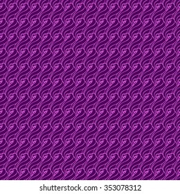 Seamless creative hand-drawn pattern composed of wavy abstract elements in dark violet and bright magenta colors. Vector illustration.