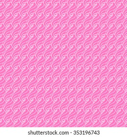Seamless creative hand-drawn pattern composed of wavy abstract elements in pale magenta and white colors. Vector illustration.