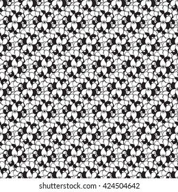 Seamless creative hand-drawn pattern composed of stylized flowers in black and white. Vector illustration.