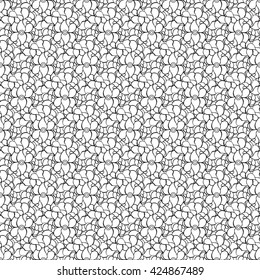 Seamless creative hand-drawn pattern composed of stylized flowers in black and white colors. Vector illustration.
