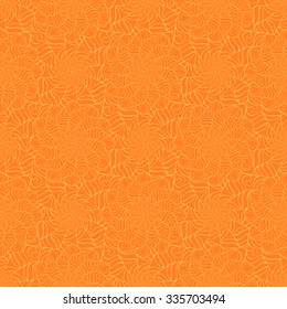 Seamless creative hand-drawn pattern of stylized flowers in yellow and orange colors. Vector illustration.