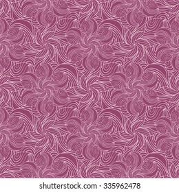 Seamless creative hand-drawn pattern of stylized flowers in pale purple and mauve colors. Vector illustration.