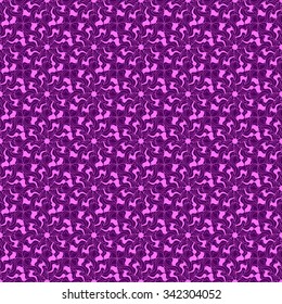 Seamless creative hand-drawn pattern of stylized flowers in dark violet and bright magenta colors. Vector illustration.