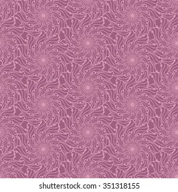 Seamless creative hand-drawn pattern of stylized flowers in light mauve and pale pink colors. Vector illustration.