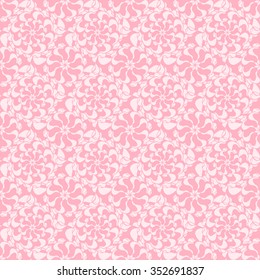 Seamless creative hand-drawn pattern of stylized flowers in pastel pink and light rose colors. Vector illustration.
