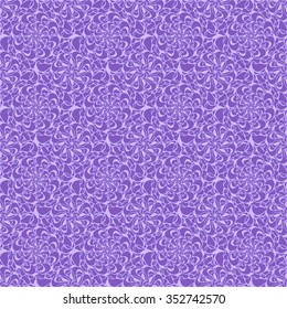 Seamless creative hand-drawn pattern of stylized flowers in pale violet and light lilac colors. Vector illustration.