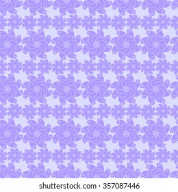 Seamless creative hand-drawn pattern of stylized flowers in pale lavender and light lilac colors. Vector illustration.
